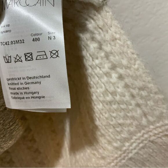 New $590 Marc Cain Yellow Cable Knit Sweater Tank Top virgin wool size N3 / 8 - Picture 11 of 15